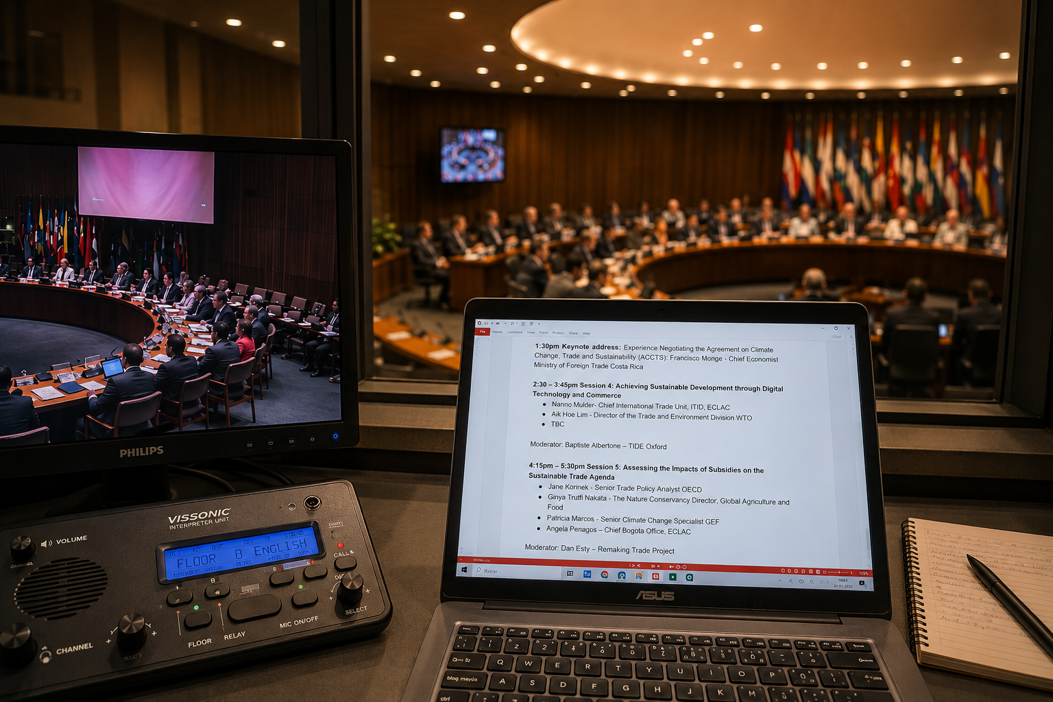 Interpreter booth at an international conference